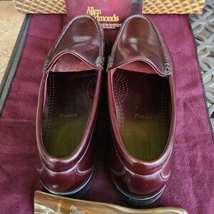 Allen Edmonds Men's Shoes Preston Size 9E  Used In Box w/Accessories, Burgundy
